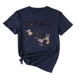 Damen-T-Shirt mit Aufschrift „I Don't Give A Funny Pattern“, lässig, kurzärmelig
