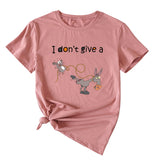 Damen-T-Shirt mit Aufschrift „I Don't Give A Funny Pattern“, lässig, kurzärmelig