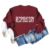 Respiratory Thermopist Letter Round Neck Long Sleeve Sweater