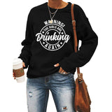 Haut à col rond AVERTISSEMENT ! Le sweat ample imprimé