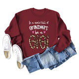 In A World Full Fashion Letter Love Leopard Print Round Neck Long Sleeve Sweater Women