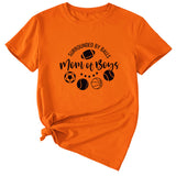 Surrounded By Balls Mom T-Shirt mit Basketball-Muster, Rundhalsausschnitt, kurzärmelig