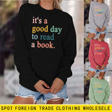 Buchstaben bedruckter lässiger Rundhals-Mode-Pullover für Damen