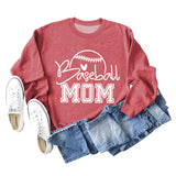 Baseball Mom Baseball Brief Druck Herbst/Winter Baseball Langarm Plus Größe Pullover Mädchen