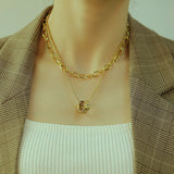 NEHZUS Stil Mehrschichtige Temperament Titan Stahl Halskette Damenmode Ring Sexy Schlüsselbein Kette Halskette Live Verkauf