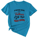 Großes Damen-T-Shirt mit F-Bomb-Mom-Motiv und Tattos