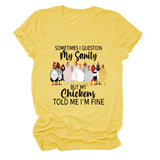 SOMETIMES QUESTION MY Sommer-T-Shirt mit Buchstaben und kurzen Ärmeln, bedruckt mit Rundhalsausschnitt