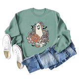 Lockeres, übergroßes, bedrucktes Langarm-Sweatshirt für Damen