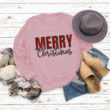 Sweat-shirt à manches longues pour femmes, joyeux noël, mode lettre automne hiver