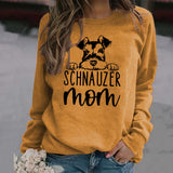 SCHNAUZER MOM Rundhals Brief frauen Sweatshirt Druck Lose Langarm