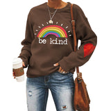 Be Kind – pull ample à manches longues et col rond avec lettres arc-en-ciel, automne et hiver