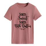 Sorta Sweet Sorta Fashion Damen T-Shirt mit Rundhalsausschnitt und kurzen Ärmeln