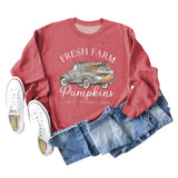Frauen Casual Buchstaben Rundhals Lose Langarm Pullover Spot