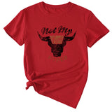 Not My Rodeo Vintage Fun Pattern Women's Short Sleeve Crewneck Top T-Shirt