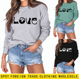 Süßes Katzen-Sweatshirt mit Rundhalsausschnitt und langen Ärmeln für Damen