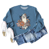 Lockeres, übergroßes, bedrucktes Langarm-Sweatshirt für Damen