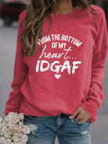 Von unten Buchstaben Rundhals Damen Tops Langärmeliges Bedrucktes Loses Sweatshirt
