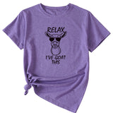 Sable Large T-Shirt Femme RELAX I'VE GOAT Manches Courtes