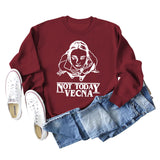 Not Today – Lockerer, langärmliger Pullover mit Vecna-Buchstaben-Aufdruck