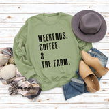 WEEK-END CAFÉ Col Rond Pull Ample à Manches Longues Femme
