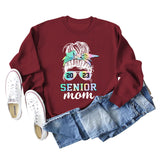 2023 SENIOR MOM Bowknot Letter Loose bottomed Long Sleeve Oversize Sweater