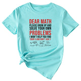 T-shirt à manches courtes et col rond imprimé lettre Dead Math, été décontracté