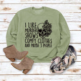 J'aime les spectacles de meurtre col rond hauts sweat-shirt ample imprimé