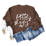 Plain Lady Fashion Women's Round Neck Printed Bottomed Long Sleeved Shirt Large Sweater