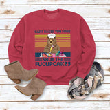 Round Neck Tops Long Sleeve I JUST BAKED Print Loose Sweatshirt