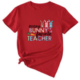 T-shirt décontracté à manches courtes imprimé Every Bunny's Bunny's Bunny pour femme