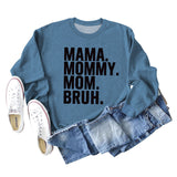 MAMA MOMMY MOM Fashion Letter New Long Sleeve Round Neck Sweater