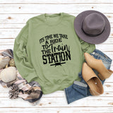 ITS TIME WE TAKE Letters Autumn and Winter Round Neck Fashion Tops Long-sleeved Sweater Women