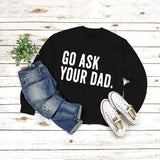Rundhals-Oberteile mit Buchstaben, langärmelig, GO ASK-Aufdruck, lockeres Sweatshirt