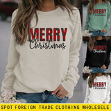 Sweat-shirt à manches longues pour femmes, joyeux noël, mode lettre automne hiver