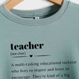 Teacher Love Letter Fashion Loose Ladies Long Sleeve Casual Plus Size Sweater