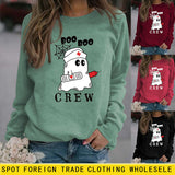 BOO BOO CREW Lettre Lâche Automne/Hiver Bas Manches Longues Pull Femme