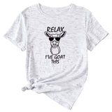 Sable Large T-Shirt Femme RELAX I'VE GOAT Manches Courtes