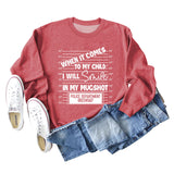 WHEN IT COMES TO MY Letter Fashion Loose Long-sleeved Sweater Girl
