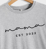 Mama EST 2022 Letter Casual Round Neck Simple Bottomed Sweater Loose with Fashionable Women's Top