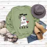 BOO BOO CREW Lettre Lâche Automne/Hiver Bas Manches Longues Pull Femme
