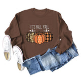 It's Fall Y'All Loose Round Neck Long Sleeved Women In Autumn