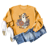 Lockeres, übergroßes, bedrucktes Langarm-Sweatshirt für Damen