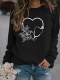 Herbst und Winter Damen Top Love Printing Lässiger Langarmpullover