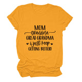 MOM GRANDMA GREAt FASHION LEttER CREWNECK SHORt SLEEVE T-SHIRt WOMENT-Shirt