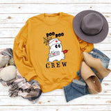 BOO BOO CREW Lettre Lâche Automne/Hiver Bas Manches Longues Pull Femme
