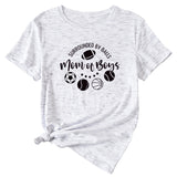 Surrounded By Balls Mom T-Shirt mit Basketball-Muster, Rundhalsausschnitt, kurzärmelig
