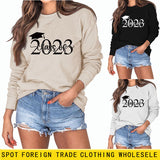 Klasse von 2023 Hut Buchstaben Bottoming Langärmeliger Pullover für Frauen Auf Lager