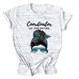 Koordinator des gesamten stilvollen Kurzarm-T-Shirts mit Rundhalsausschnitt