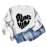 DUMP HIM Letters Loose Bottomed Long Sleeved Sweater Women