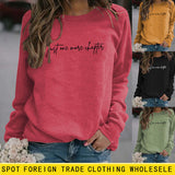Pull col rond à manches longues pour femme, juste une lettre de plus, grande taille